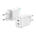 AISENS Cargador Gan 45W. 2xUSB-C PD3.0 QC4.0. Blanco