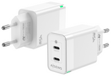AISENS Cargador Gan 45W. 2xUSB-C PD3.0 QC4.0. Blanco
