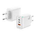AISENS Cargador Gan 65W. 2xUSB-C PD3.0 QC4.0. 1xUSB-A QC3.0. Blanco