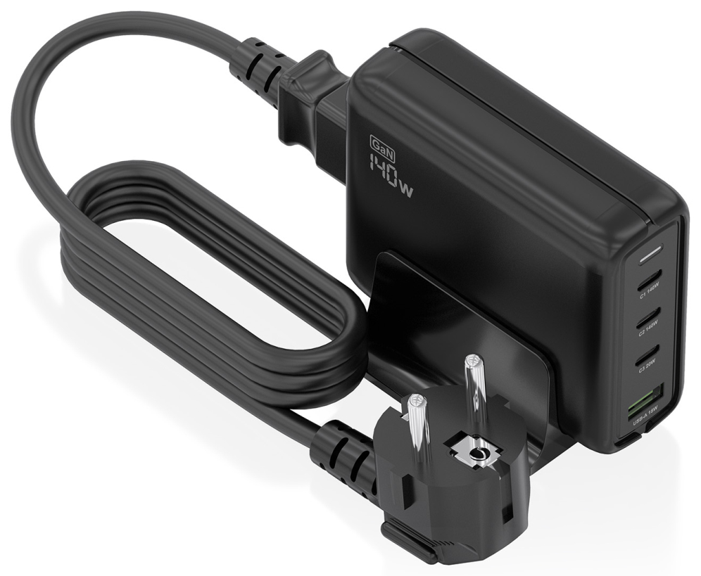 CARGADOR GAN AISENS SOBREMESA 140W 3XUSB-C PD3.1 QC4.0 QC5.0 USB-A QC3.0