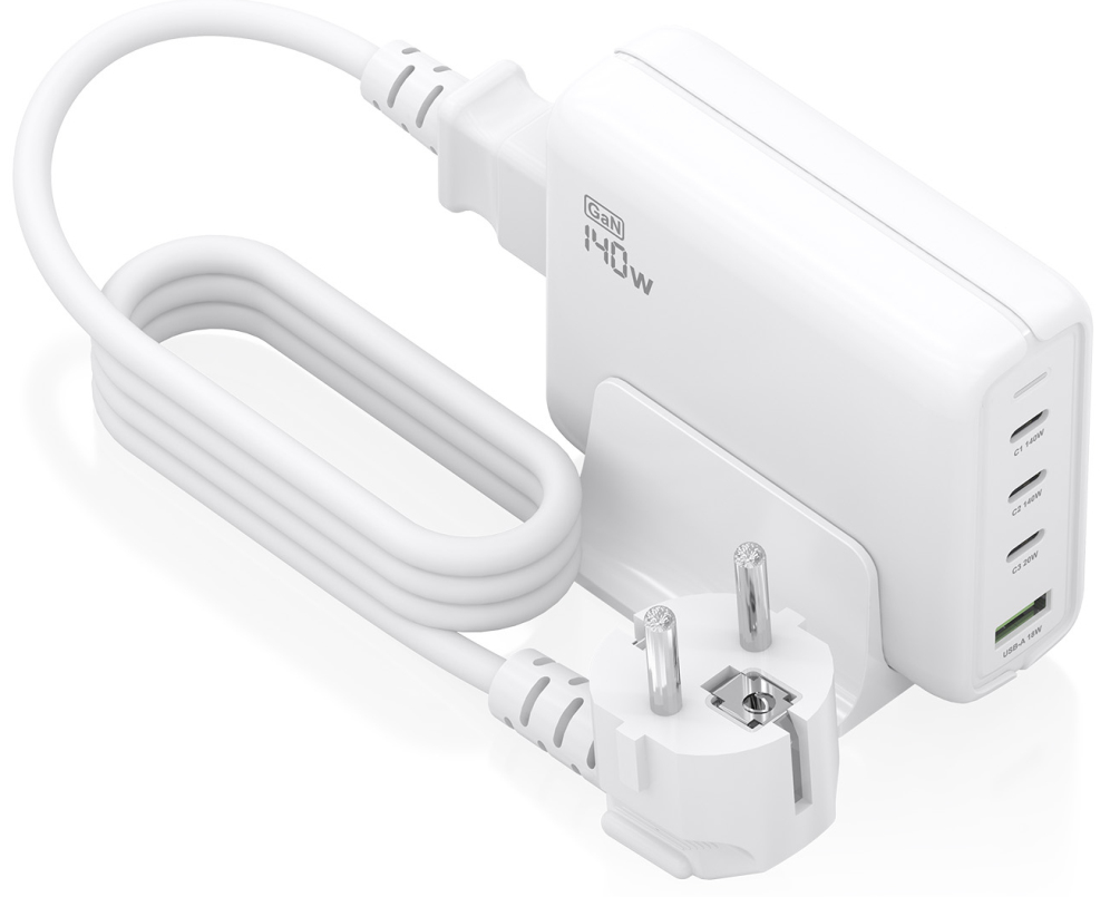 CARGADOR GAN AISENS SOBREMESA 140W 3XUSB-C PD3.1 QC4.0 QC5.0 USB-A QC3.0