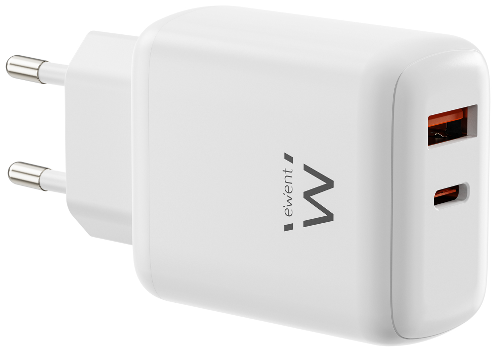 CARGADOR MOVIL EWENT EW1329 GAN RAPIDO 45W USB-C PD USB-A QC COMPACTO