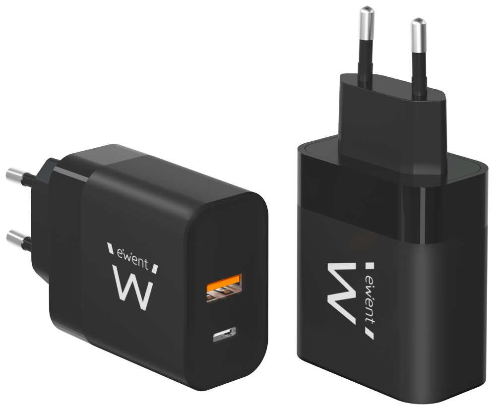 CARGADOR MOVIL EWENT RAPIDO USB-C/A 45W - detalle