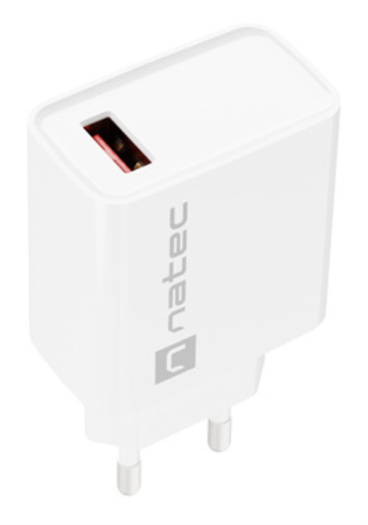 CARGADOR NATEC RIBERA 18W 1XUSB-A QC3.0 BLANCO - detalle
