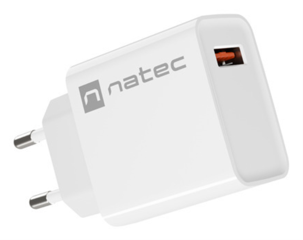 CARGADOR NATEC RIBERA 18W 1XUSB-A QC3.0 BLANCO - detalle