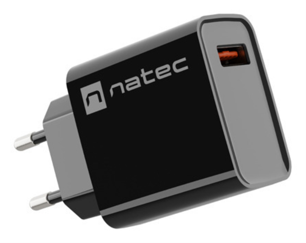 CARGADOR NATEC RIBERA 18W 1XUSB-A QC3.0 NEGRO - detalle