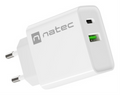 CARGADOR NATEC RIBERA 20W 1XUSB-A + 1XUSB-C PD3.0 QC3.0 BLANCO