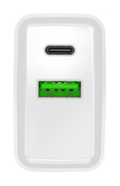 CARGADOR NATEC RIBERA 20W 1XUSB-A + 1XUSB-C PD3.0 QC3.0 BLANCO - detalle