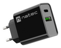CARGADOR NATEC RIBERA 20W 1XUSB-A + 1XUSB-C PD3.0 QC3.0 NEGRO