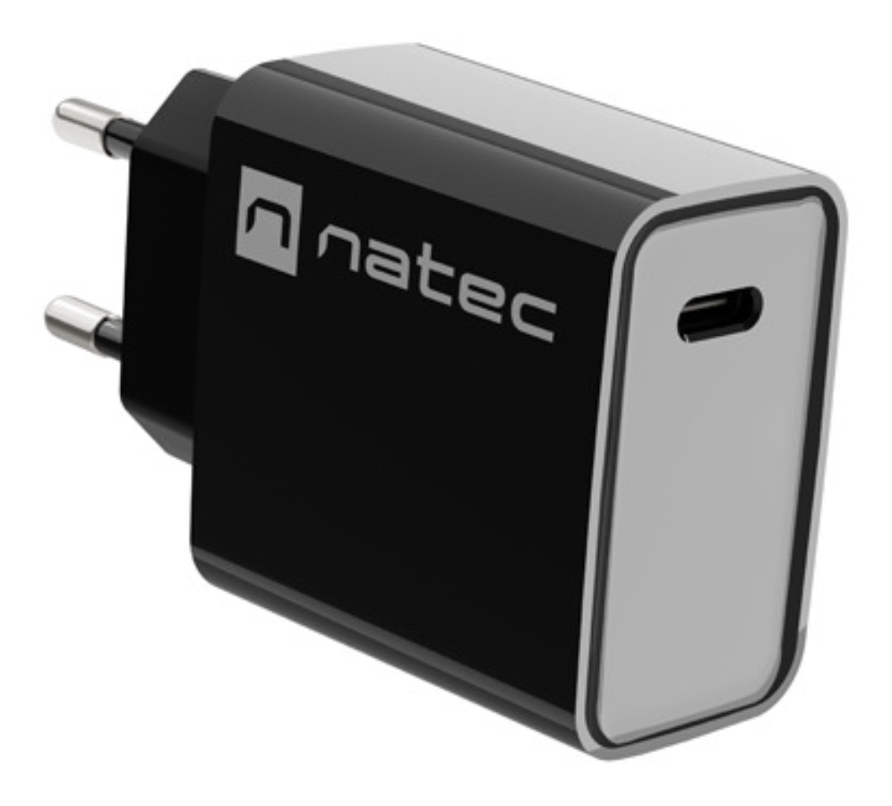 CARGADOR NATEC RIBERA 20W 1XUSB-C PD3.0 QC3.0 NEGRO - detalle