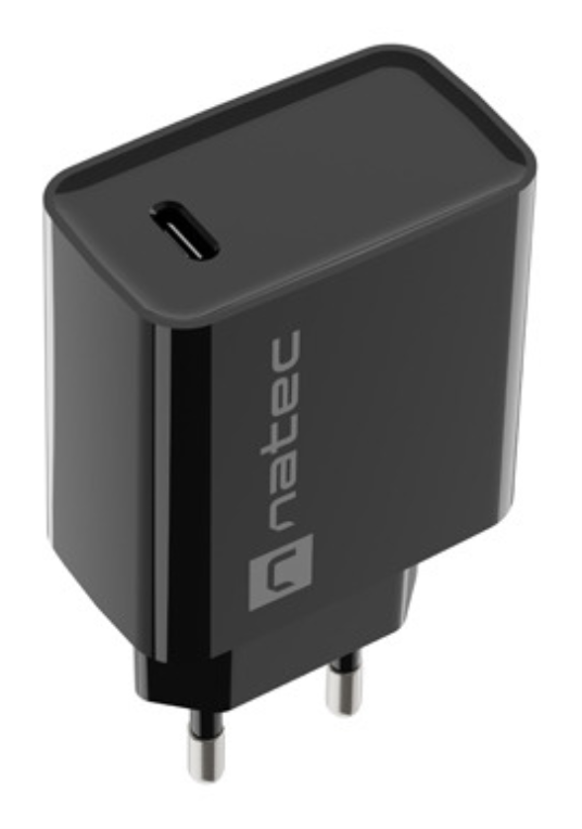 CARGADOR NATEC RIBERA 20W 1XUSB-C PD3.0 QC3.0 NEGRO - detalle