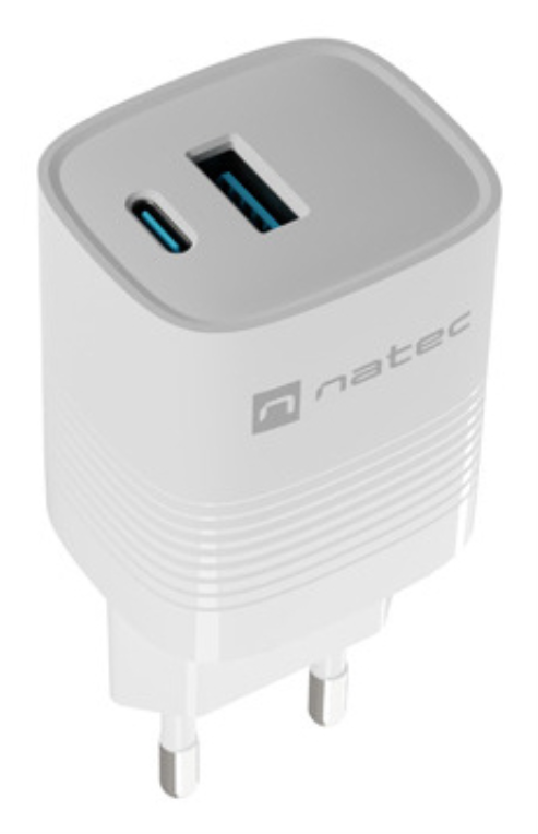 CARGADOR NATEC RIBERA GAN 30W PD3.0 QC3.0 1XUSB-A + 1XUSB-C BLANCO - detalle