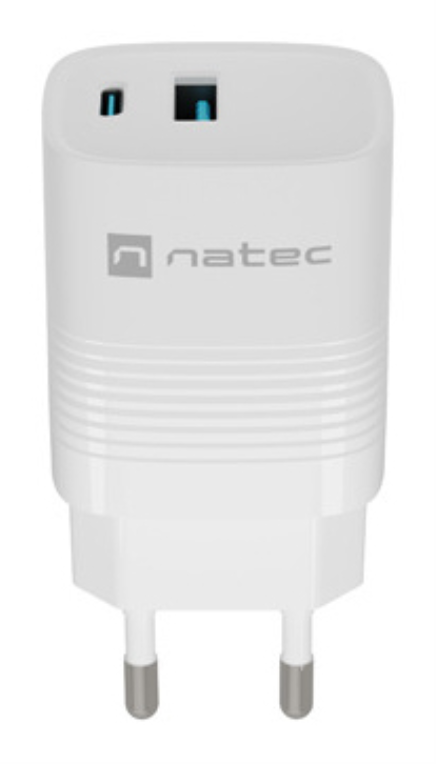 CARGADOR NATEC RIBERA GAN 30W PD3.0 QC3.0 1XUSB-A + 1XUSB-C BLANCO - detalle