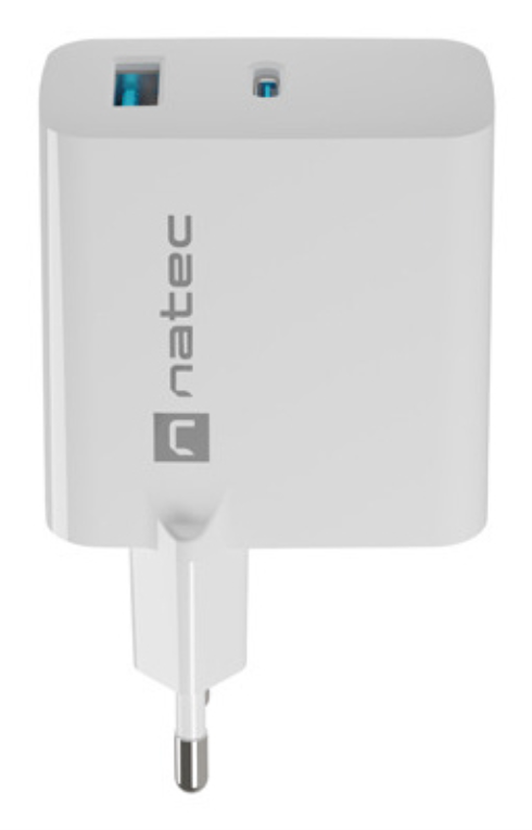 CARGADOR NATEC RIBERA GAN 45W PD3.0 QC3.0 1XUSB-A + 1XUSB-C BLANCO - detalle