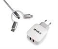SUBBLIM SUB-CHG-1ZWC01 cargador de dispositivo móvil Universal Plata. Blanco Corriente alterna Carga rápida Interior