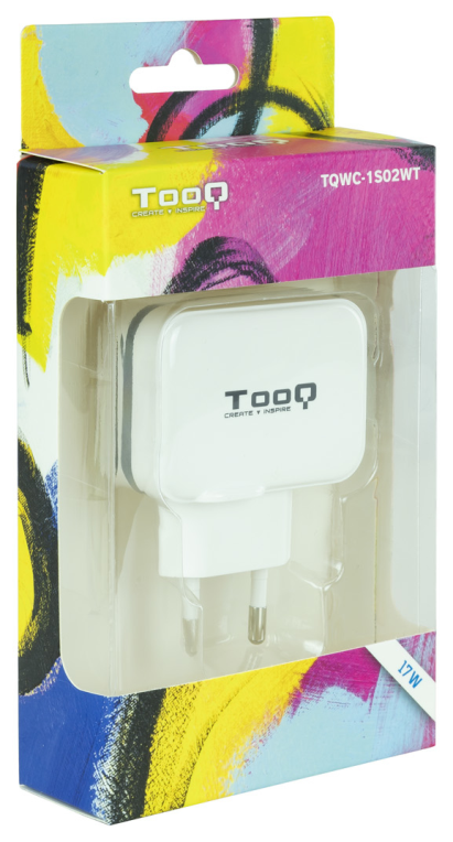 CARGADOR PARED USB TOOQ TQWC-11S02WT 2xUSB 3.4 BLANCO - detalle