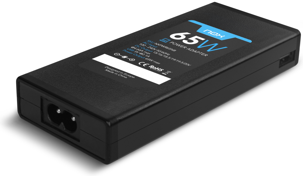 CARGADOR PORTATIL UNIVERSAL NOX 65W USB - detalle