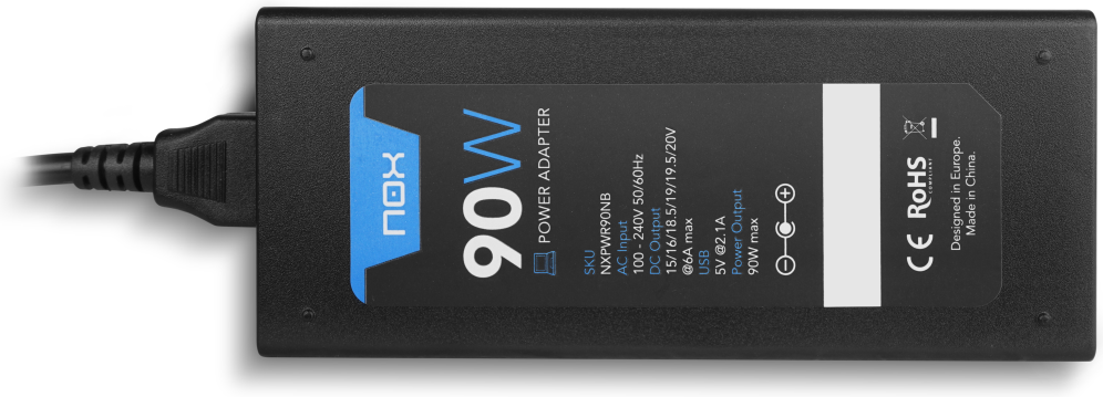 CARGADOR PORTATIL UNIVERSAL NOX 90W USB - detalle