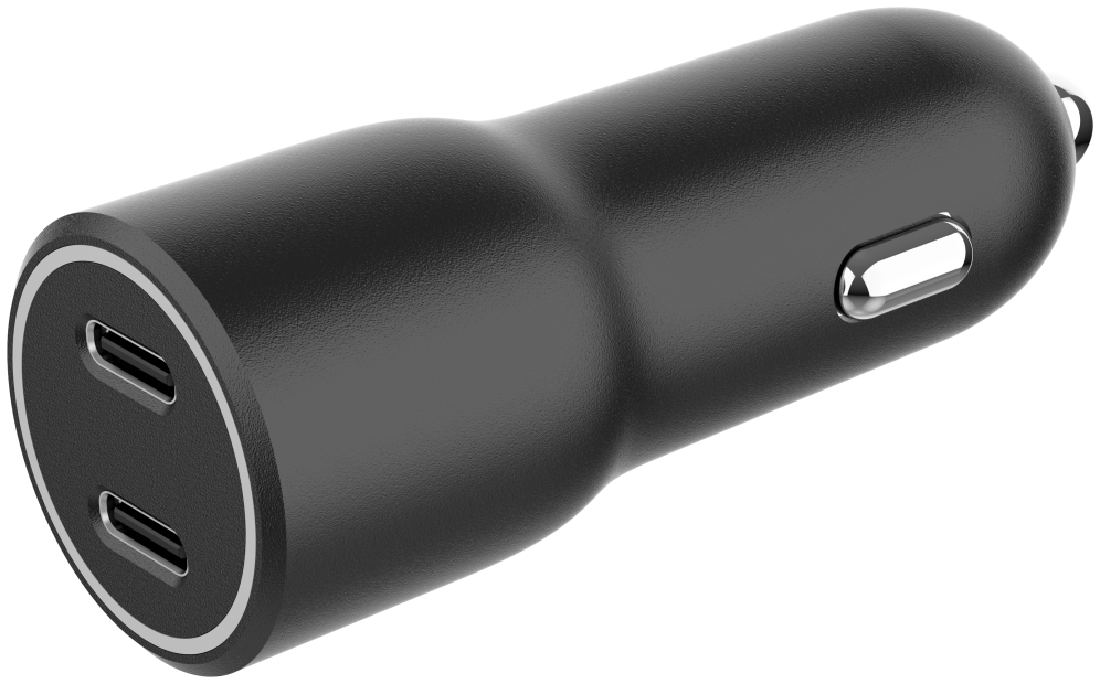 CARGADOR RAPIDO COCHE GEMBIRD POWER LIVERY- 2 PUERTOS USB TIPO C, 40 W, NEGRO