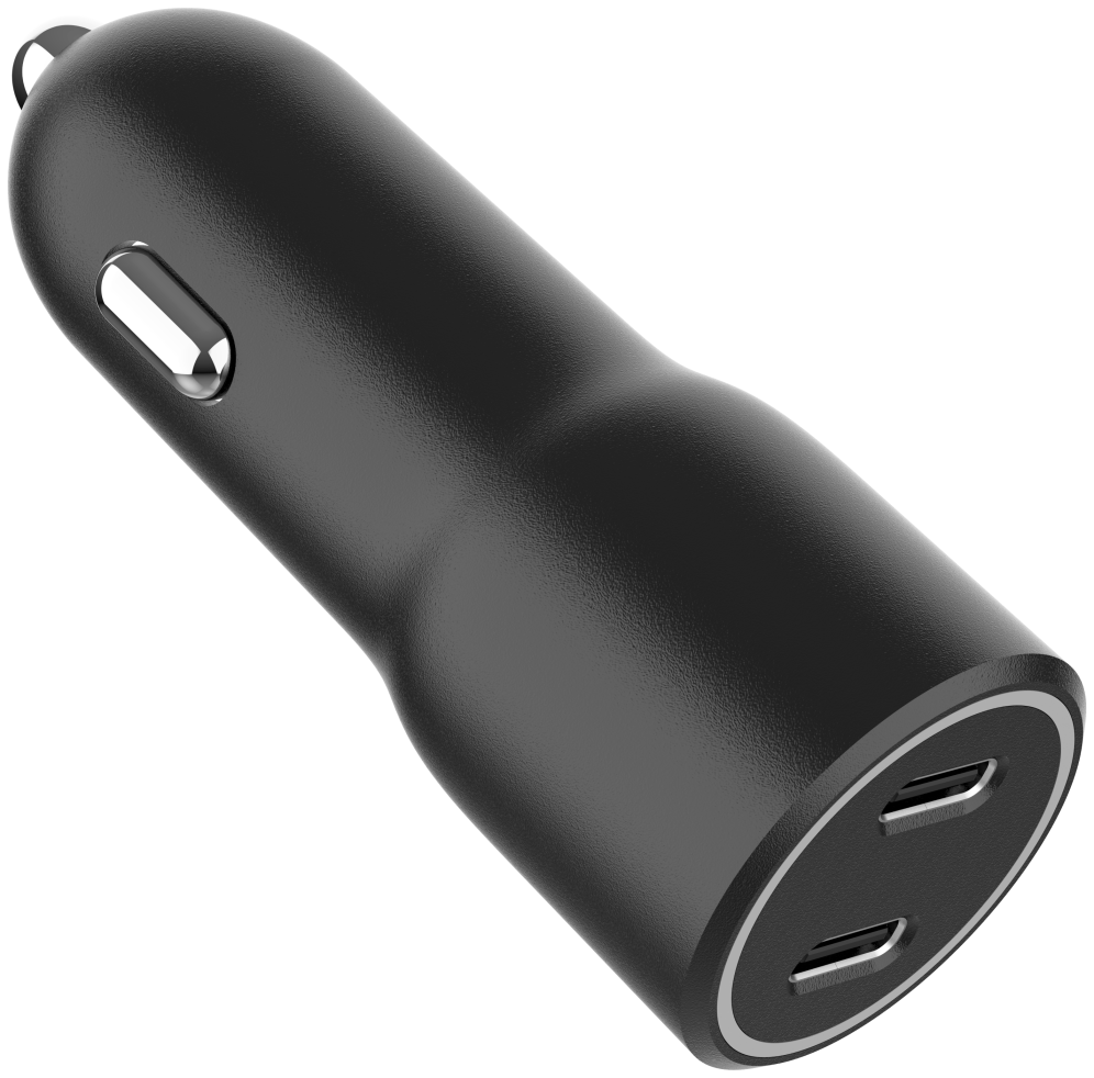 CARGADOR RAPIDO COCHE GEMBIRD POWER LIVERY- 2 PUERTOS USB TIPO C, 40 W, NEGRO - detalle