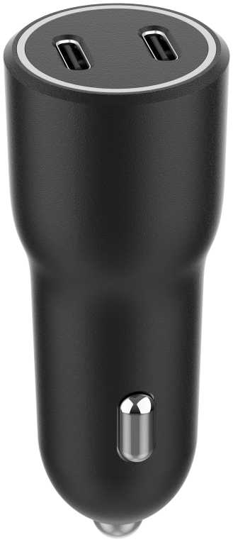 CARGADOR RAPIDO COCHE GEMBIRD POWER LIVERY- 2 PUERTOS USB TIPO C, 40 W, NEGRO - detalle