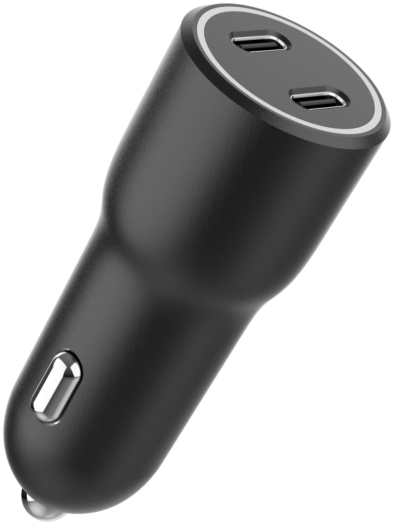 CARGADOR RAPIDO COCHE GEMBIRD POWER LIVERY- 2 PUERTOS USB TIPO C, 40 W, NEGRO - detalle
