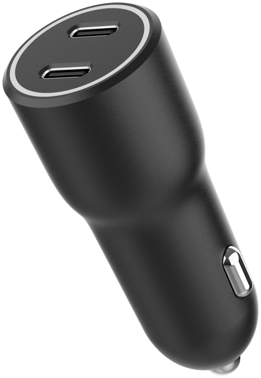 CARGADOR RAPIDO COCHE GEMBIRD POWER LIVERY- 2 PUERTOS USB TIPO C, 40 W, NEGRO - detalle