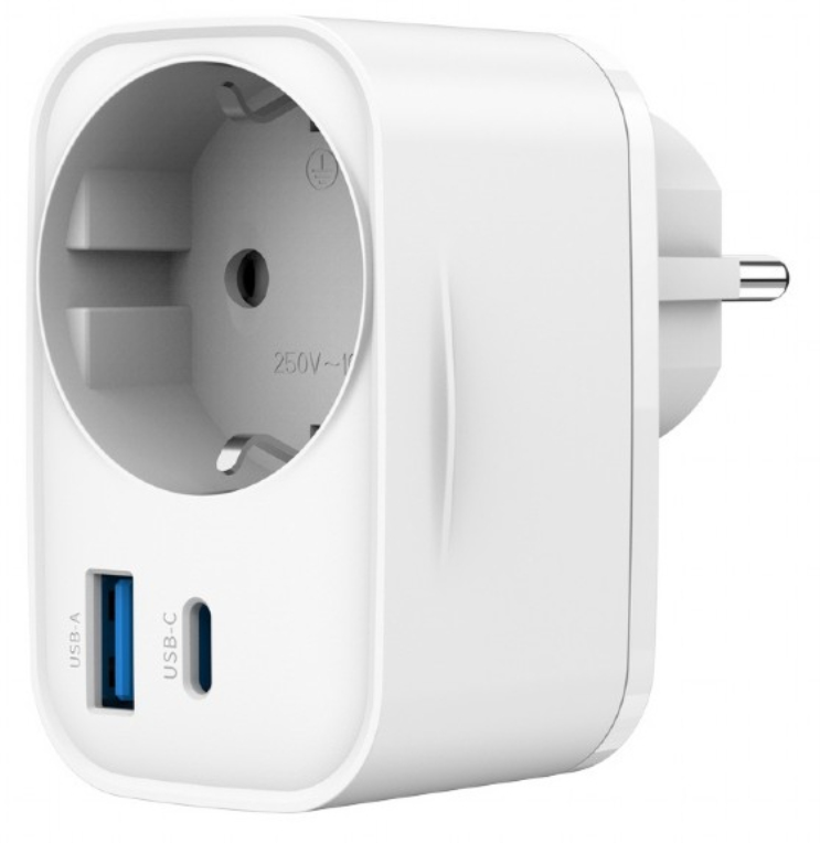 CARGADOR RAPIDO GEMBIRD USB DE 2 PUERTOS CON TOMA DE CA DE PASO 20 W BLANCO