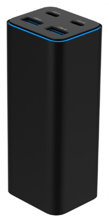 CARGADOR RAPIDO GEMBIRD USB POWERDELIVERY GAN DE 4 PUERTOS 100 W NEGRO - detalle
