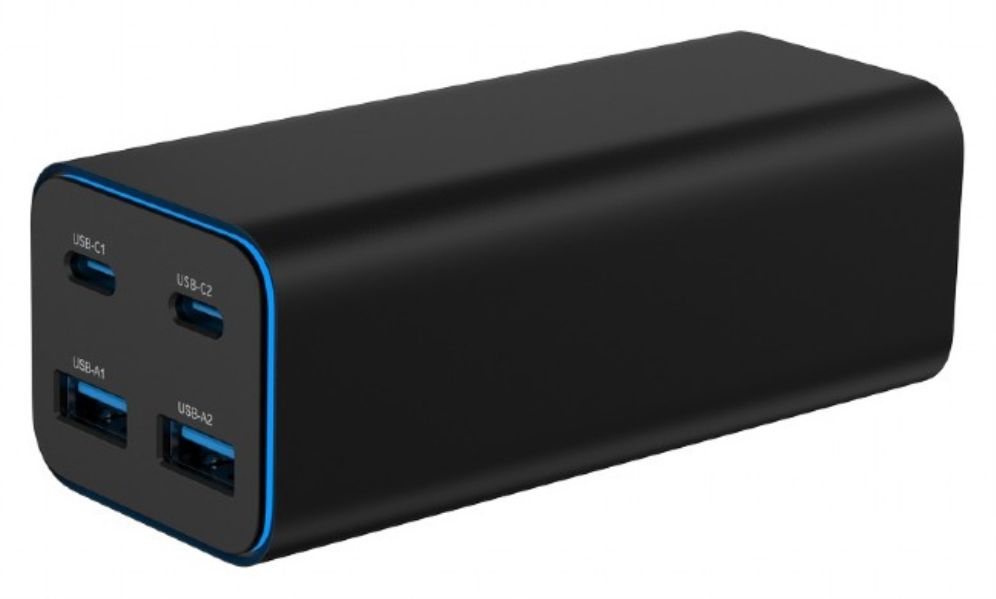 CARGADOR RAPIDO GEMBIRD USB POWERDELIVERY GAN DE 4 PUERTOS 100 W NEGRO - detalle