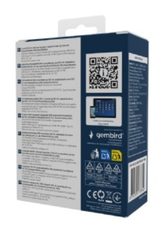 CARGADOR RAPIDO GEMBIRD USB POWERDELIVERY GAN DE 4 PUERTOS 100 W NEGRO - detalle