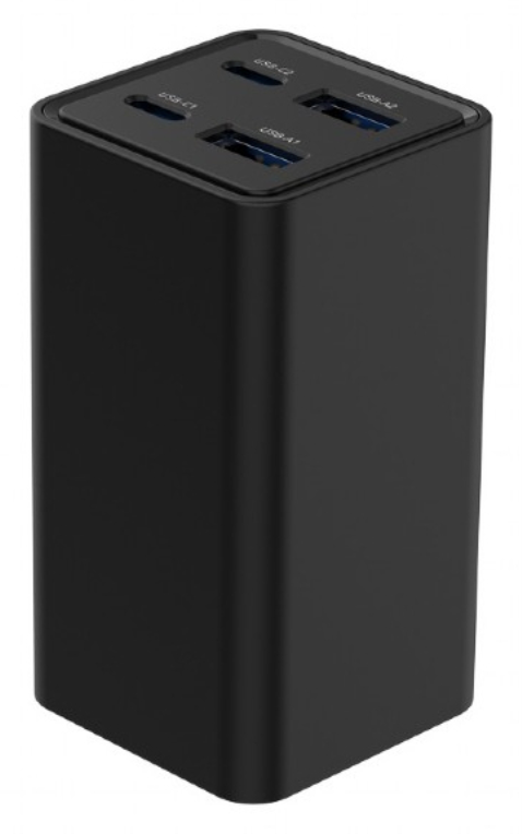 CARGADOR RAPIDO GEMBIRD USB POWERDELIVERY GAN DE 4 PUERTOS 65 W NEGRO - detalle