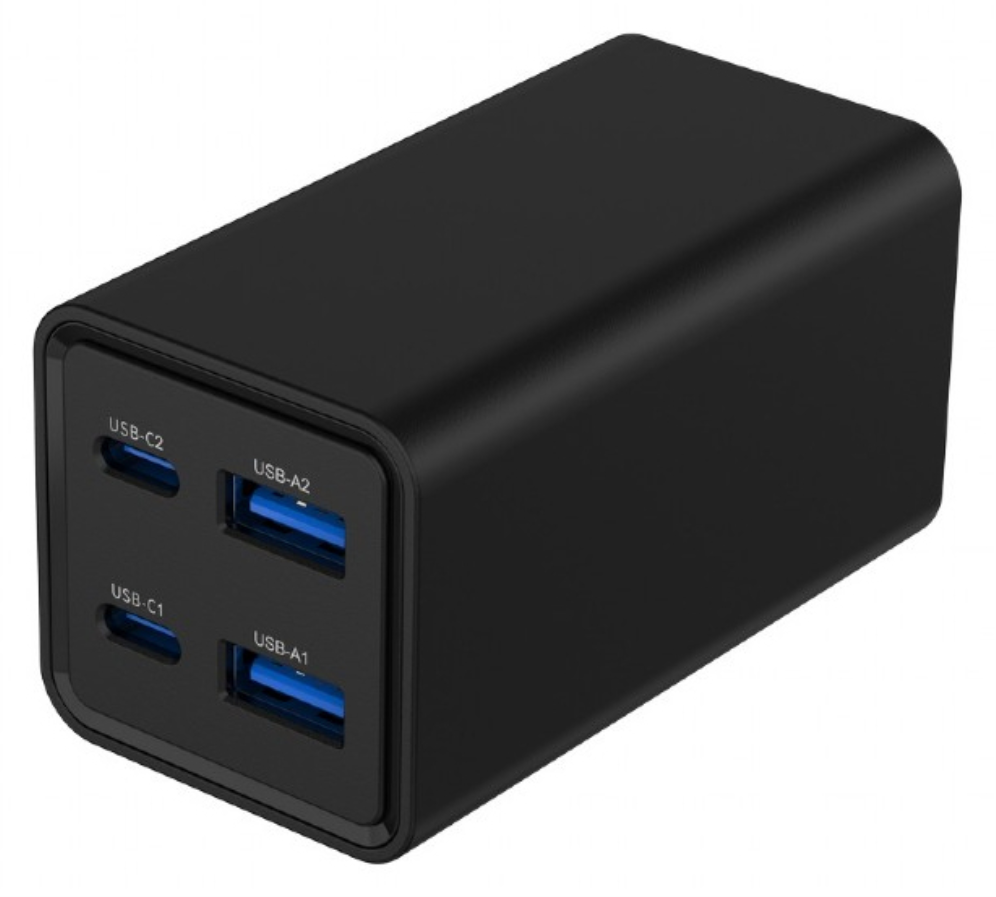 CARGADOR RAPIDO GEMBIRD USB POWERDELIVERY GAN DE 4 PUERTOS 65 W NEGRO - detalle