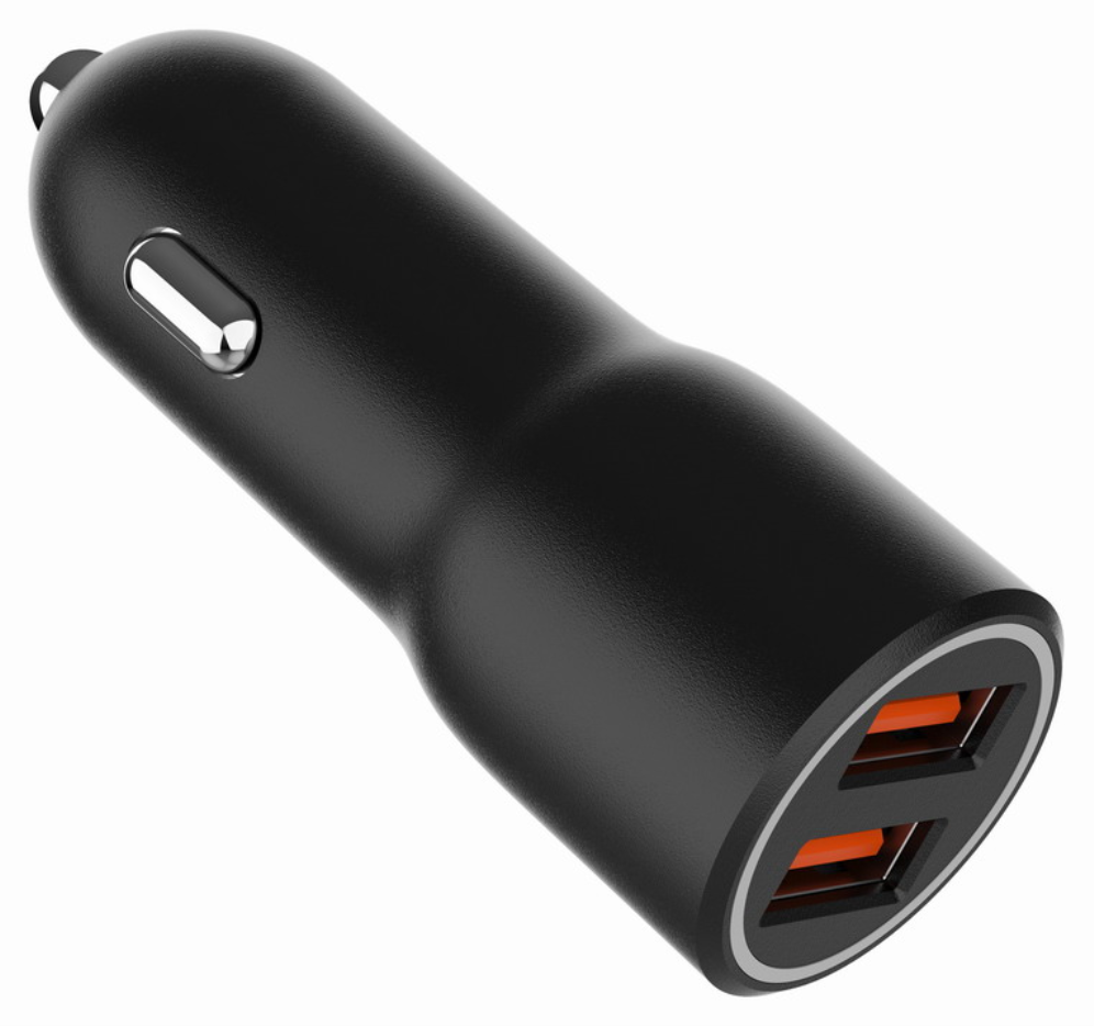 CARGADOR RAPIDO PARA COCHE GEMBIRD CON 2 PUERTOS USB, QC3.0, 36 W, NEGRO - detalle