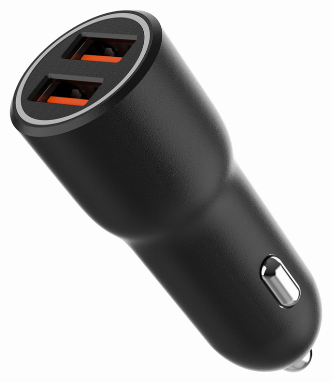 CARGADOR RAPIDO PARA COCHE GEMBIRD CON 2 PUERTOS USB, QC3.0, 36 W, NEGRO - detalle