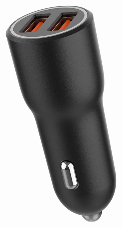 CARGADOR RAPIDO PARA COCHE GEMBIRD CON 2 PUERTOS USB, QC3.0, 36 W, NEGRO - detalle