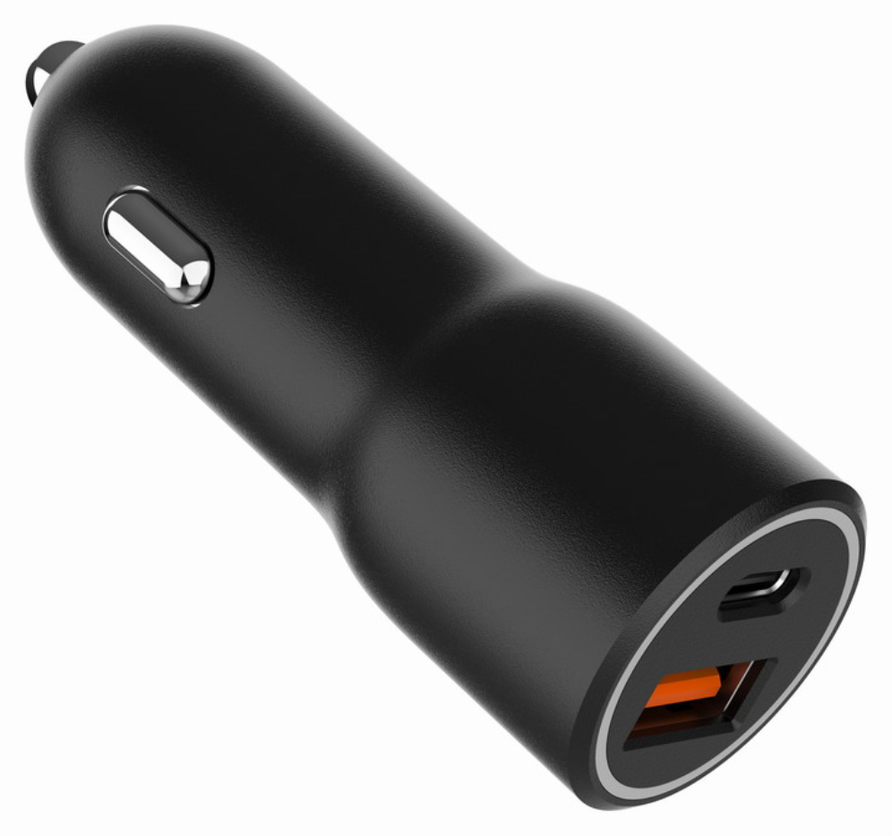 CARGADOR RAPIDO PARA COCHE GEMBIRD CON 2 PUERTOS USB, TIPO C PD, 38 W, NEGRO - detalle