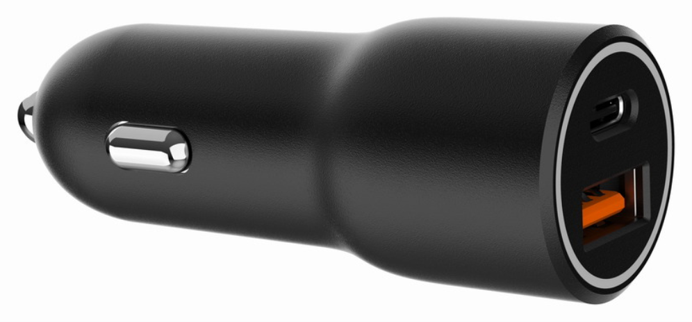 CARGADOR RAPIDO PARA COCHE GEMBIRD CON 2 PUERTOS USB, TIPO C PD, 38 W, NEGRO
