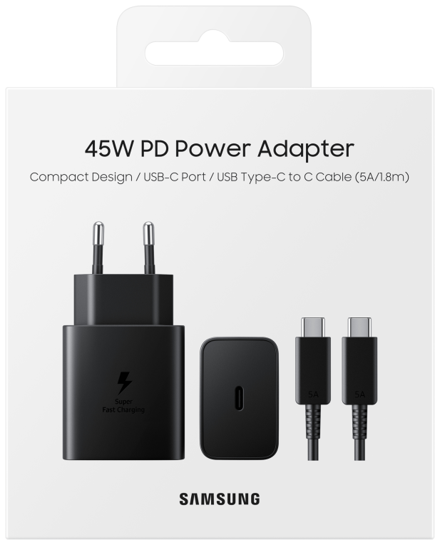 CARGADOR RAPIDO SAMSUNG EP-T4510 45W USB-C CON CABLE NEGRO - detalle