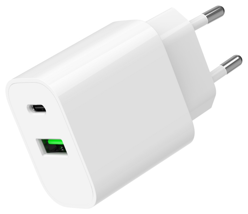 CARGADOR RAPIDO USB GEMBIRD DE 2 PUERTOS Y 20 W, BLANCO - detalle