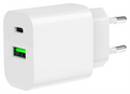 CARGADOR RAPIDO USB GEMBIRD DE 2 PUERTOS Y 20 W, BLANCO