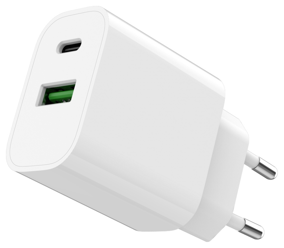 CARGADOR RAPIDO USB GEMBIRD DE 2 PUERTOS Y 20 W, BLANCO - detalle