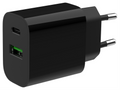 CARGADOR RAPIDO USB GEMBIRD DE 2 PUERTOS Y 20 W, NEGRO