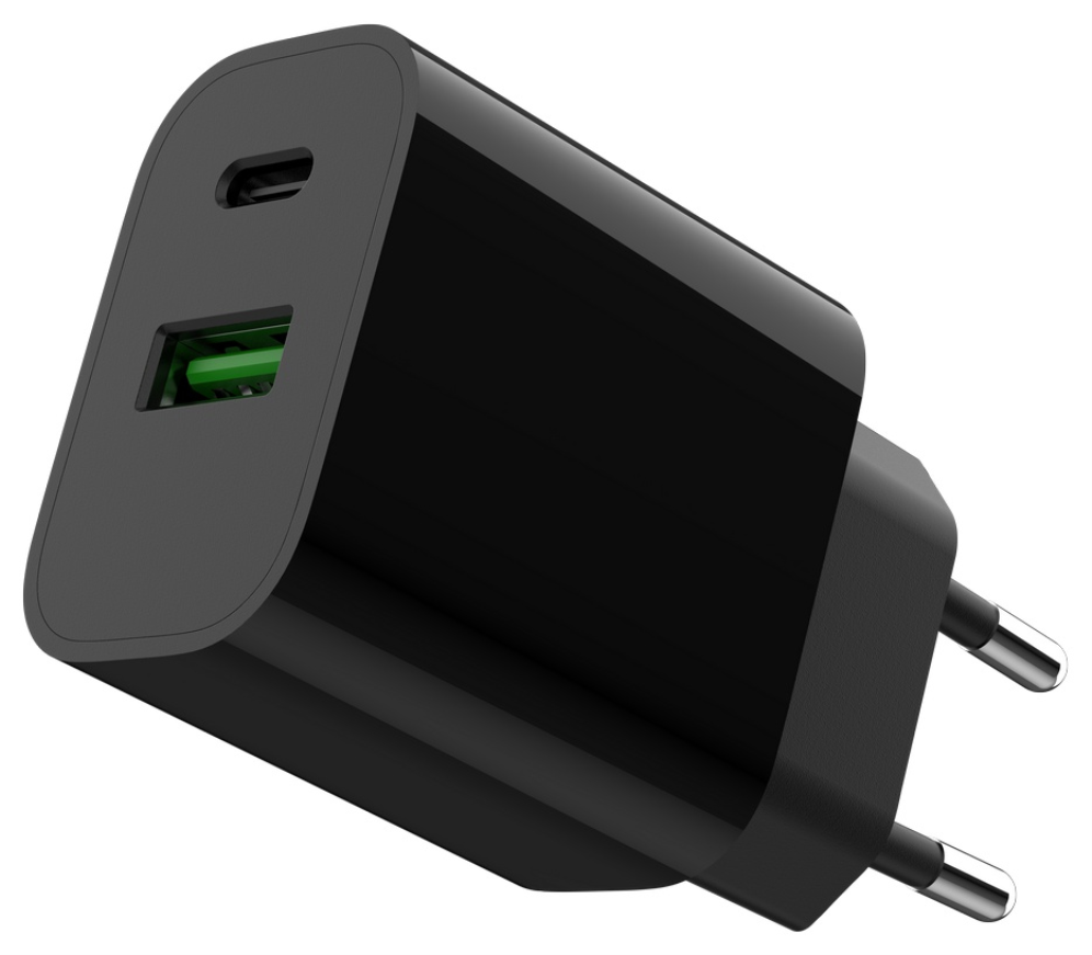 CARGADOR RAPIDO USB GEMBIRD DE 2 PUERTOS Y 20 W, NEGRO - detalle