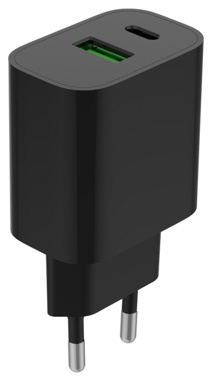 CARGADOR RAPIDO USB GEMBIRD DE 2 PUERTOS Y 20 W, NEGRO - detalle
