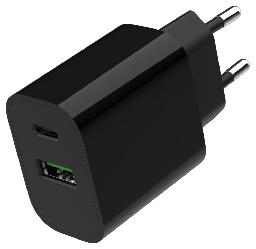 CARGADOR RAPIDO USB GEMBIRD DE 2 PUERTOS Y 20 W, NEGRO - detalle