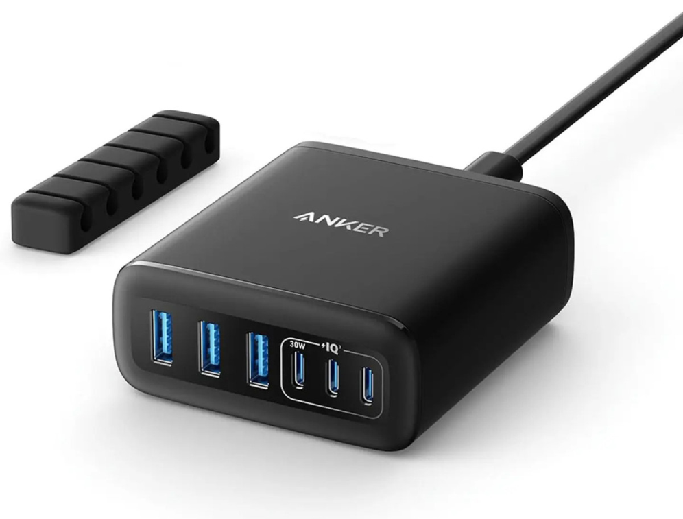 CARGADOR SOBREMESA ANKER DE ESCRITORIO 112W 6 PUERTOS NEGRO