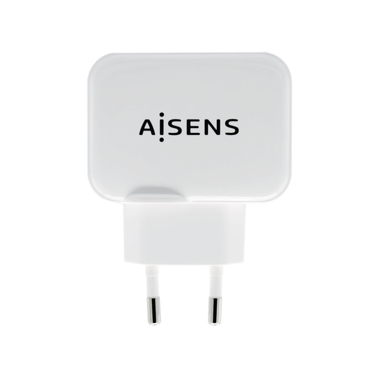 AISENS Cargador USB 17W 5V/3.4A. 2xUSB Con Control AI. Blanco