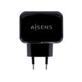 AISENS Cargador USB 17W 5V/3.4A. 2xUSB Con Control AI. Negro
