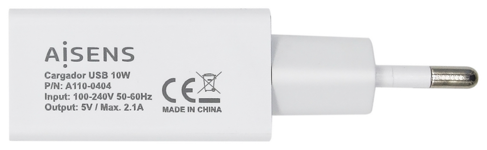 CARGADOR USB AISENS 10W 5V 2A BLANCO - detalle